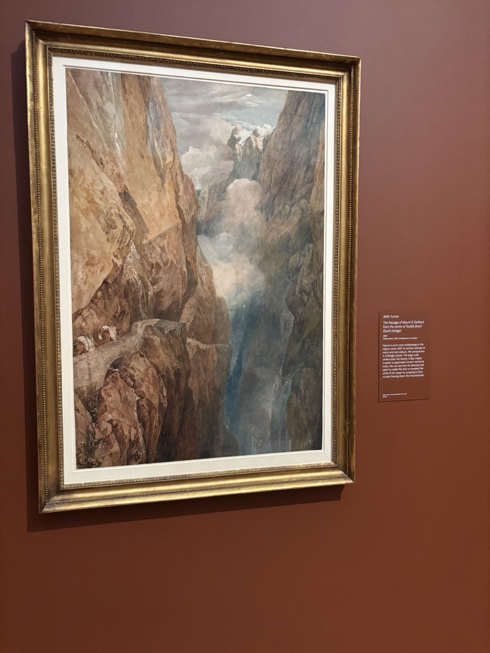 Photograph of the painting 'The Passage of Mount St Gothard from the centre of Teufels Broch (Devil’s Bridge)' by JMW Turner, 1804